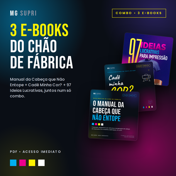 Capa do Combo 3 E-books MG Supri: Manual da Cabeça, Cadê Minha Cor e 97 Ideias